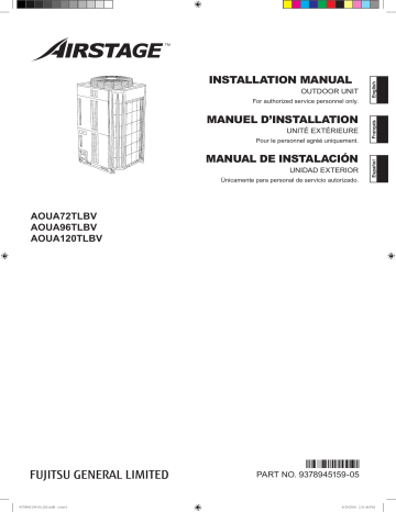 AOUA96TLBV | AOUA72TLBV | Installation manuel | Fujitsu AOUA120TLBV Guide d'installation | Fixfr