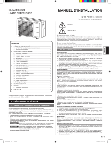 Installation manuel | Fujitsu AOUG09LMAS1 Guide d'installation | Fixfr