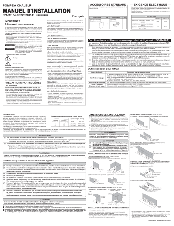 Installation manuel | Fujitsu ROSH09AVSA Guide d'installation | Fixfr