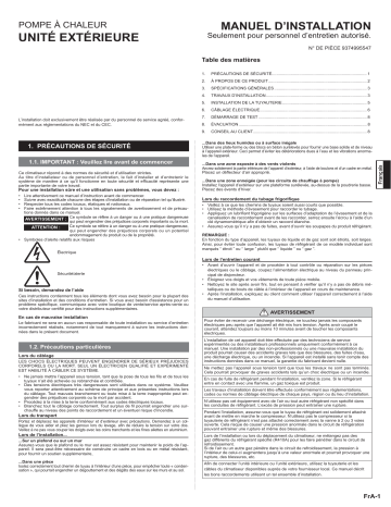 Installation manuel | Fujitsu ROSH18AXFWJ Guide d'installation | Fixfr