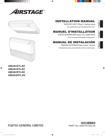 ABUA12TLAV | ABUA18TLAV | ABUA14TLAV | Installation manuel | Fujitsu ABUA24TLAV Guide d'installation | Fixfr