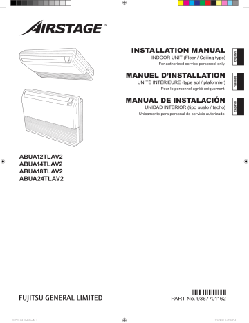 Installation manuel | Fujitsu ABUA12TLAV2 Guide d'installation | Fixfr