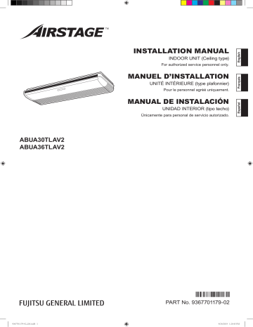 ABUA30TLAV2 | Installation manuel | Fujitsu ABUA36TLAV2 Guide d'installation | Fixfr