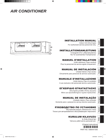 ARHG60LHTA | RDG60LHTA | Installation manuel | Fujitsu ARYG60LHTA Guide d'installation | Fixfr