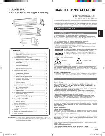 ARU48RGLX | ARU24RGLX | ARU30RGLX | ARU36RGLX | ARU42RGLX | Installation manuel | Fujitsu ARU12RGLX Guide d'installation | Fixfr