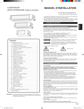 ARU48RGLX | ARU24RGLX | ARU18RGLX | ARU30RGLX | ARU36RGLX | ARU42RGLX | Installation manuel | Fujitsu ARU12RGLX Guide d'installation | Fixfr