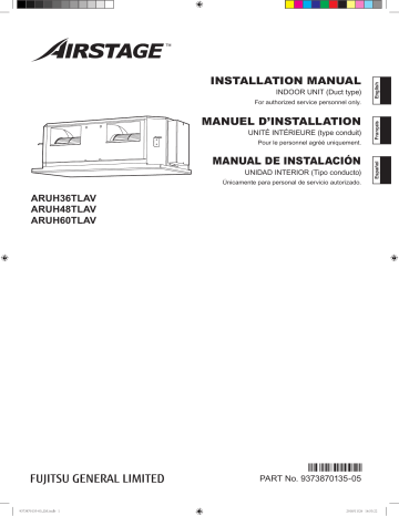 Installation manuel | Fujitsu ARUH36TLAV Guide d'installation | Fixfr
