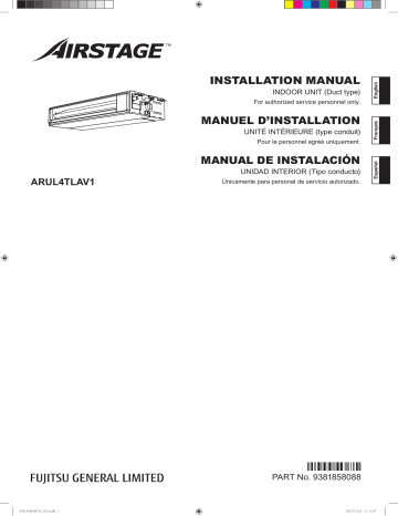 Installation manuel | Fujitsu ARUL4TLAV1 Guide d'installation | Fixfr