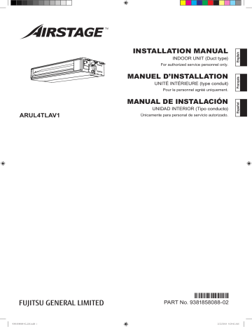Installation manuel | Fujitsu ARUL4TLAV1 Guide d'installation | Fixfr