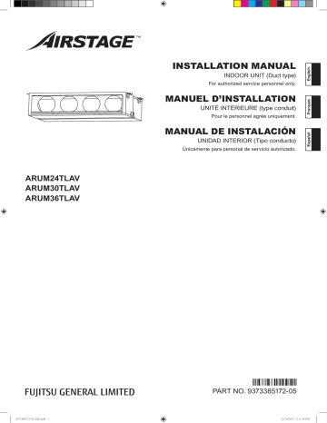 ARUM36TLAV | ARUM30TLAV | Installation manuel | Fujitsu ARUM24TLAV Guide d'installation | Fixfr