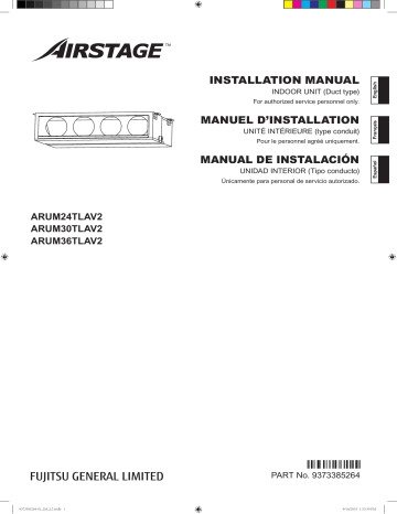 ARUM30TLAV2 | ARUM24TLAV2 | Installation manuel | Fujitsu ARUM36TLAV2 Guide d'installation | Fixfr