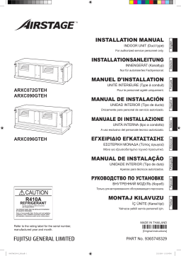 Fujitsu ARXC096GTEH Guide d'installation