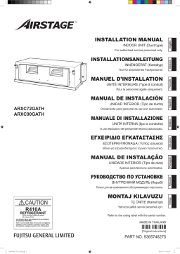 Fujitsu ARXC90GATH Guide d'installation