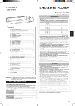 Fujitsu ARXG18KLLAP Guide d'installation