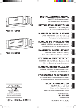 Fujitsu ARXH072GTAH Guide d'installation