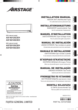 Fujitsu ASYA014GCEH Guide d'installation