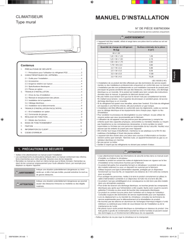 RSG18KMTA | RSG24KMTA | Installation manuel | Fujitsu ASHG18KMTA Guide d'installation | Fixfr