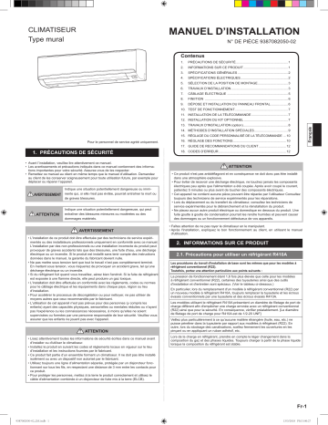 RSG36LMTA | RSG30LMTA | Installation manuel | Fujitsu ASHG30LMTA Guide d'installation | Fixfr