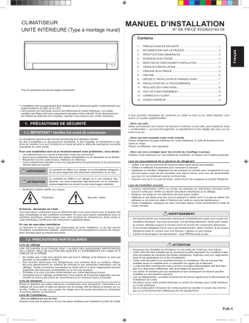 Installation manuel | Fujitsu ASU12RL2 Guide d'installation | Fixfr