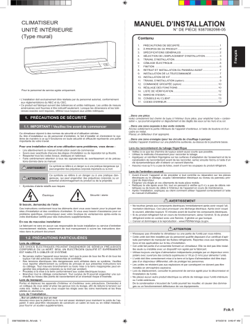 Installation manuel | Fujitsu ASU30RLE Guide d'installation | Fixfr