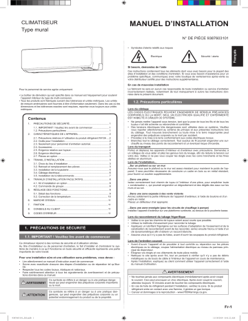 Installation manuel | Fujitsu ASUG09LMAS Guide d'installation | Fixfr