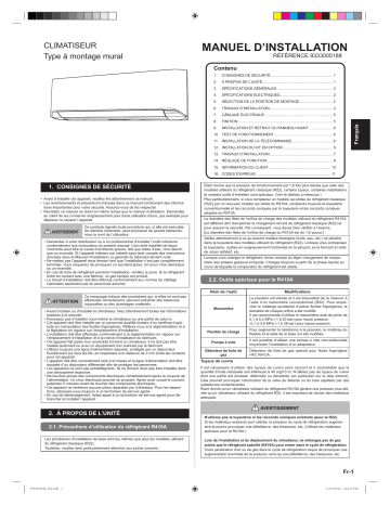 Installation manuel | Fujitsu ASYG07LMCE Guide d'installation | Fixfr