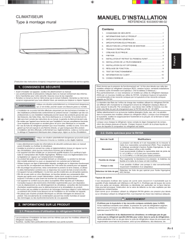 Installation manuel | Fujitsu ASYG07LMCE Guide d'installation | Fixfr