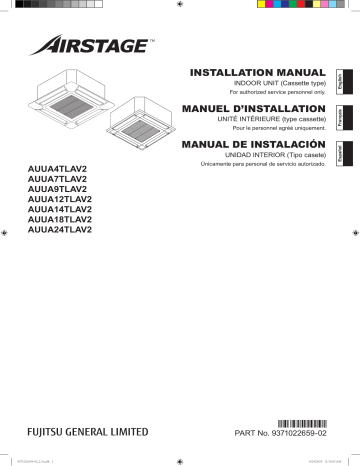 Installation manuel | Fujitsu AUUA12TLAV2 Guide d'installation | Fixfr