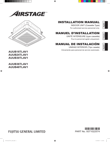 Installation manuel | Fujitsu AUUB18TLAV1 Guide d'installation | Fixfr