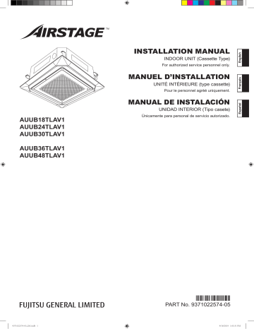 Installation manuel | Fujitsu AUUB18TLAV1 Guide d'installation | Fixfr