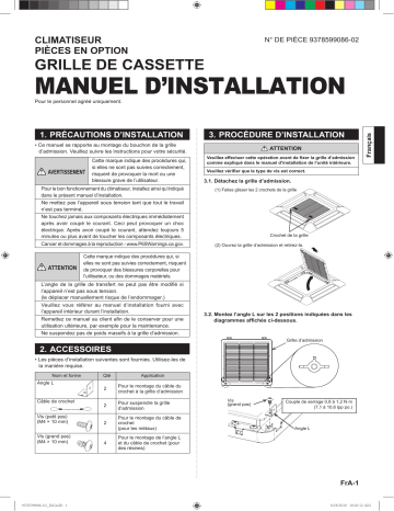 Installation manuel | Fujitsu RXCCGF Guide d'installation | Fixfr