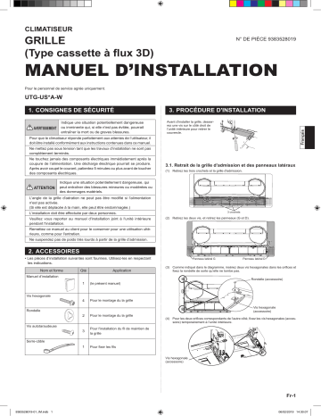 Installation manuel | Fujitsu UTG-USGA-W Guide d'installation | Fixfr