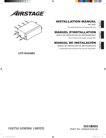 Installation manuel | Fujitsu UTP-RU04BH Guide d'installation | Fixfr