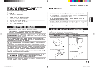 Installation manuel | Fujitsu UTR-DPB24T Guide d'installation | Fixfr