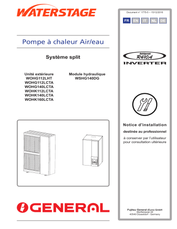 Installation manuel | Fujitsu WSHG140DG/WOHG112LCTA Guide d'installation | Fixfr