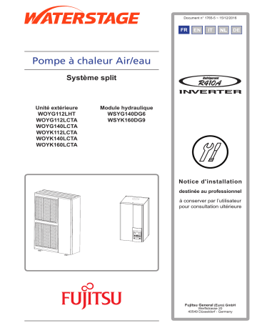 Installation manuel | Fujitsu WSYG140DG6/WOYG112LHT Guide d'installation | Fixfr