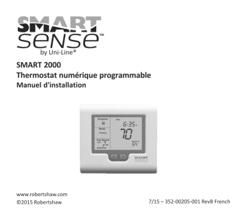 Installation manuel | Robertshaw SMART 2000 Digital Programmable Thermostat Guide d'installation | Fixfr