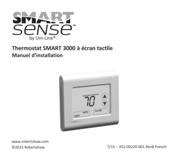 Installation manuel | Robertshaw SMART 3000 Touchscreen Thermostat Guide d'installation | Fixfr