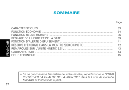 Seiko 5J32 Kinetic Manuel utilisateur