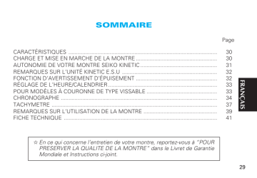 Mode d'emploi | Seiko 7L22 Kinetic Manuel utilisateur | Fixfr