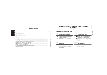 Mode d'emploi | Seiko 7T32 Analog Quartz Manuel utilisateur | Fixfr