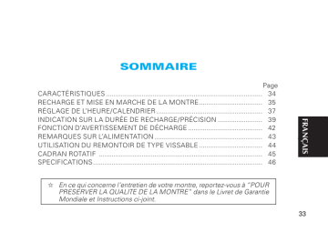 Mode d'emploi | Seiko V138 Solar Manuel utilisateur | Fixfr