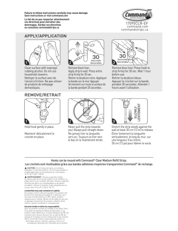 Mode d'emploi | 3M Command™ Clear Medium Crystal Hooks Manuel utilisateur | Fixfr