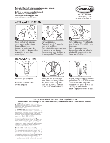 Mode d'emploi | 3M Command™ Clear Large Crystal Hook Manuel utilisateur | Fixfr