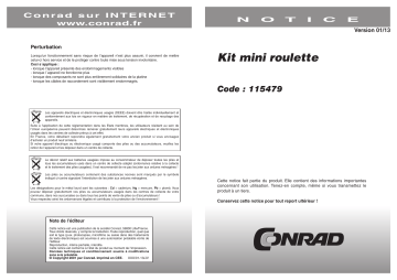 Mode d'emploi | Conrad Components Mini Roulette Kit Manuel utilisateur | Fixfr