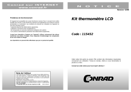 Conrad Components 115452 LCD thermometer Assembly kit 9 V DC, 12 V DC -50 up to 150 °C Manuel utilisateur