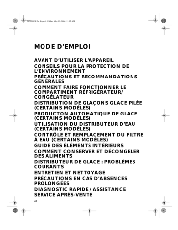 Mode d'emploi | Whirlpool ARC 8310/DF Manuel utilisateur | Fixfr