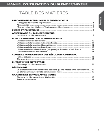 5KSB1585EOB | Mode d'emploi | Whirlpool 5KSB1585EAC Manuel utilisateur | Fixfr