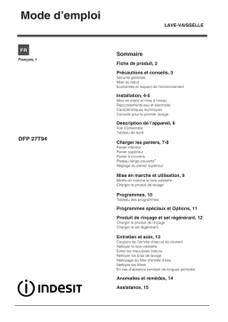 Whirlpool DFP 27T94 A S FR Manuel utilisateur