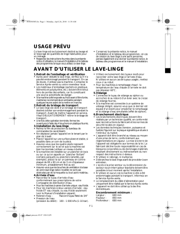 LOE 1288/01 | Mode d'emploi | Whirlpool LOE 1078/01 Manuel utilisateur | Fixfr